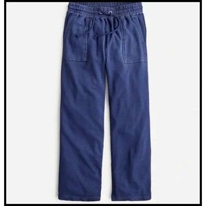J Crew Blue "Magic Rinse Patch Pocket" Flare Leg Sweat Pants Size XL Style BF347